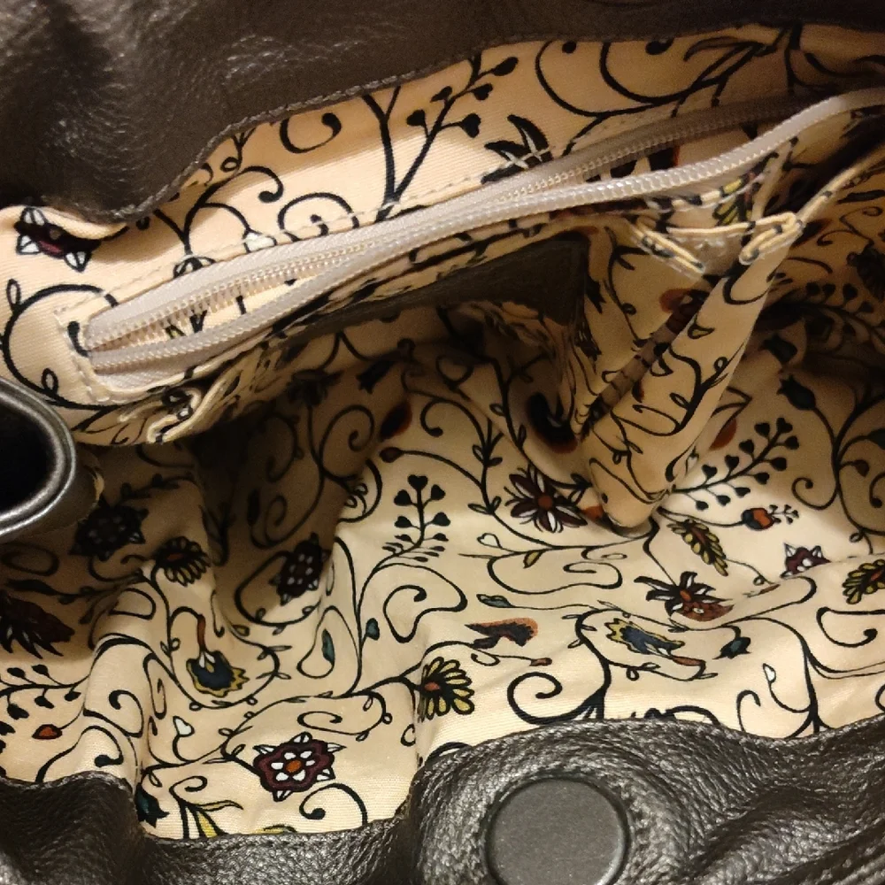 Brighton Metallic Leather Shoulder Bag with Heart Charm - Picture 4 of 4